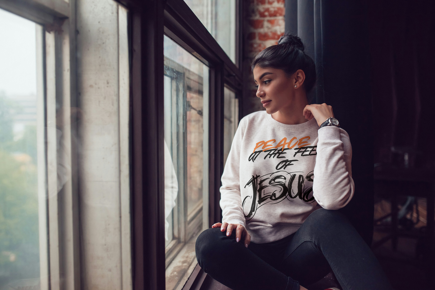 PEACE AT THE FEET OF JESUS SWEATER
