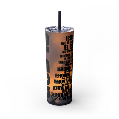 God Is Skinny Tumbler with Straw, 20oz