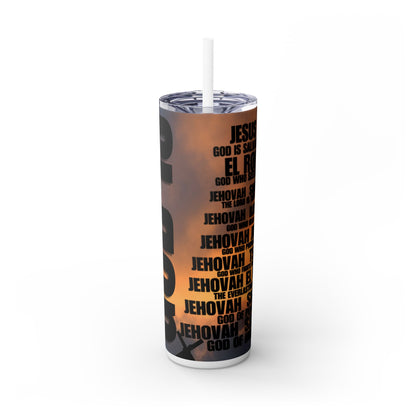 God Is Skinny Tumbler with Straw, 20oz