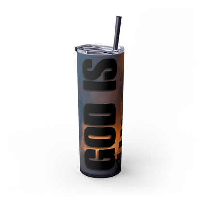 God Is Skinny Tumbler with Straw, 20oz