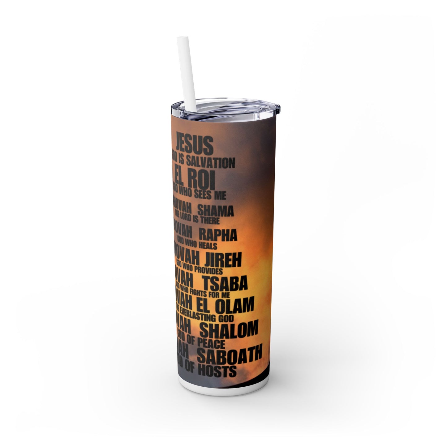 God Is Skinny Tumbler with Straw, 20oz