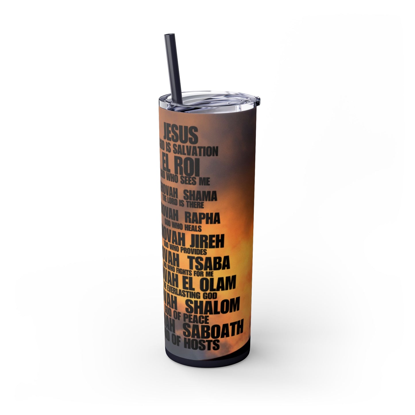 God Is Skinny Tumbler with Straw, 20oz