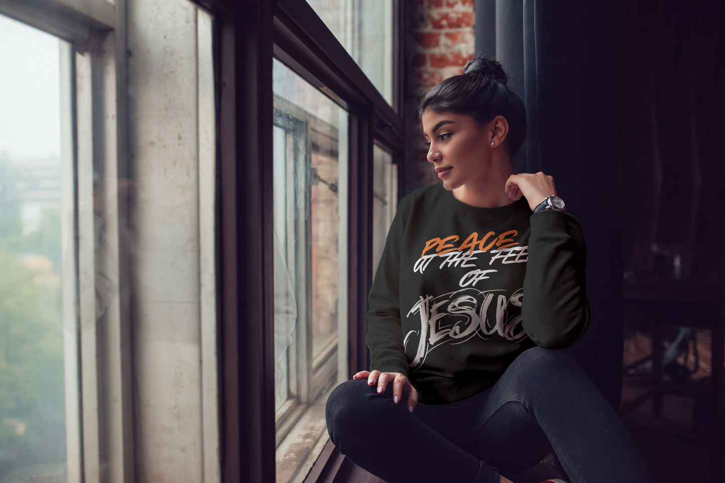 PEACE AT THE FEET OF JESUS SWEATER
