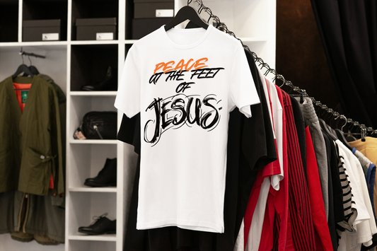Peace at the feet of Jesus short sleeve shirt
